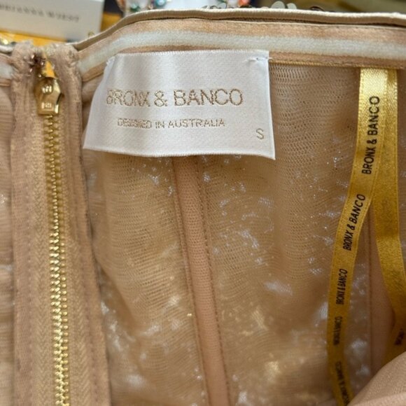 🆕 BRONX & BANCO 🧿 NWOT Farah Strapless Sequins Gown, Gold, Sz S US 4 - Picture 14 of 15